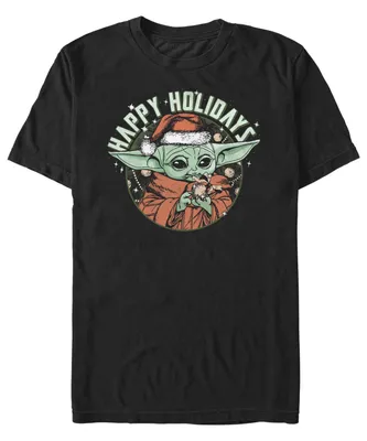 Fifth Sun Men's Star Wars Mandalorian Grogu Holidays Short Sleeves T-shirt