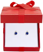 Sapphire (7/8 ct. t.w.) & Diamond Accent Stud Earrings 14k Yellow Gold (Also Emerald, Ruby, Morganite Tanzanite)