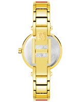 Anne Klein Women's Gold-Tone Alloy with Red Enamel Bangle Watch 34mm