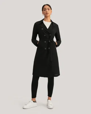 Lilysilk Women's Classic Double-Breasted Silk Trench Coat