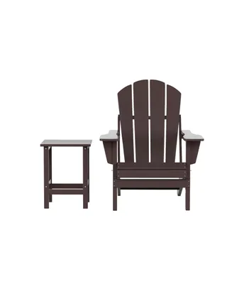 WestinTrends -Piece Set Outdoor Folding Adirondack Chairs with Side Table