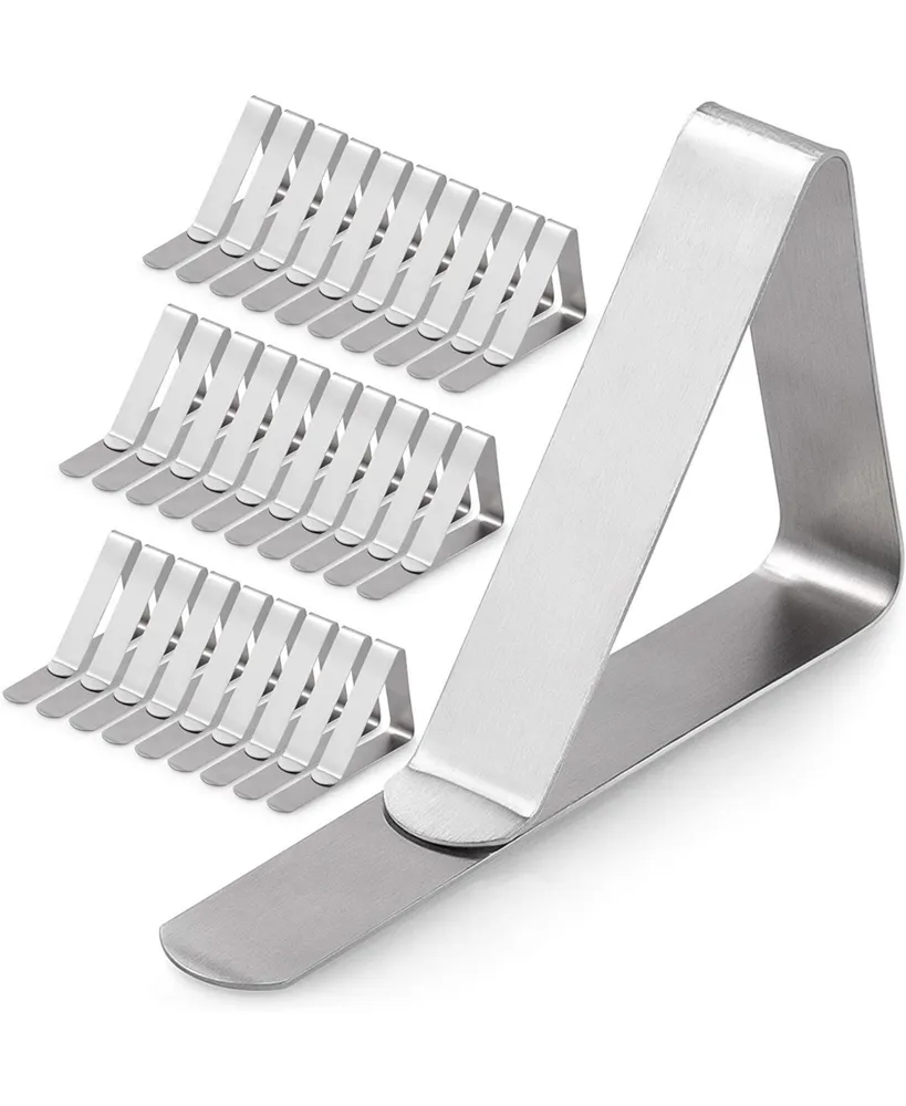 Zulay Kitchen Tablecloth Clips - 30 Pack Durable Stainless Steel Table Cloth Clips & Cover Clamps