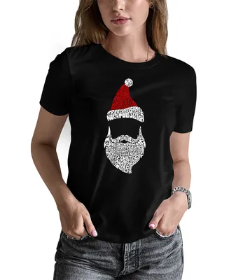 La Pop Art Women's Santa Claus Word T-shirt