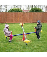 Outsunny Teeter Totter for Kids with 4 Seats for 3-8 Years,