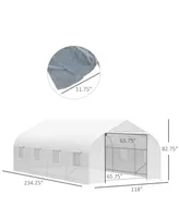 Outsunny 20x10x7ft Walk-in Outdoor Tunnel Greenhouse Portable Growth Shed
