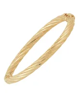 Italian Gold Twist Hinge Bangle Bracelet in 14k Gold or White Gold