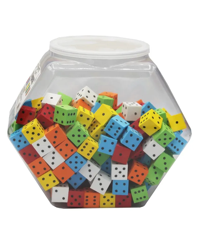 Koplow Games Foam Spot & Number Dice, Yellow, 16mm, Tub of 200