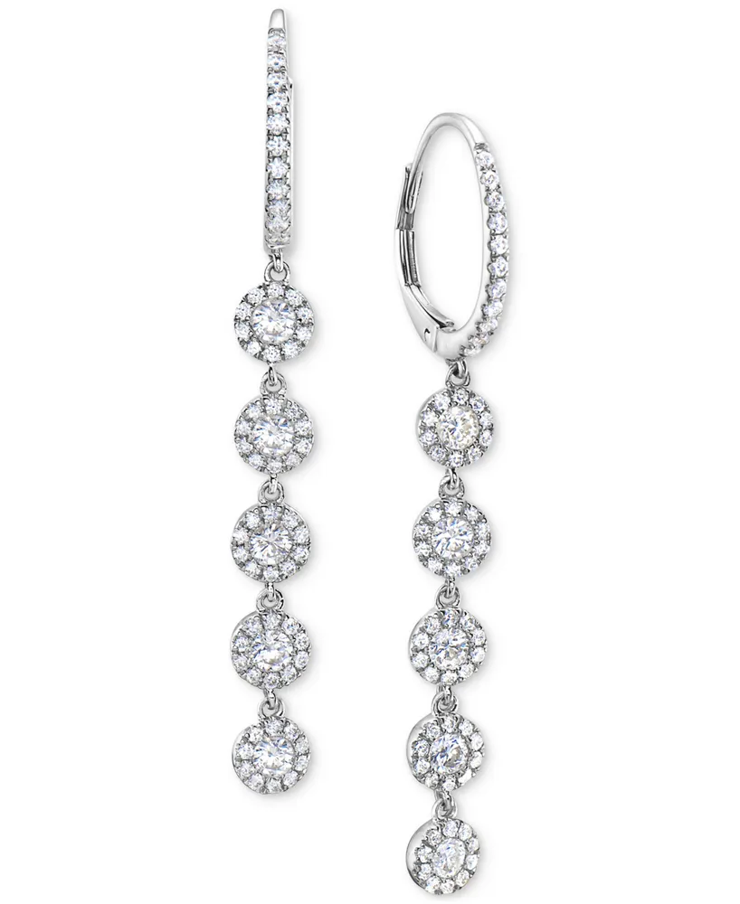 Diamond Halo Linear Drop Earrings (1-1/2 ct. t.w.)