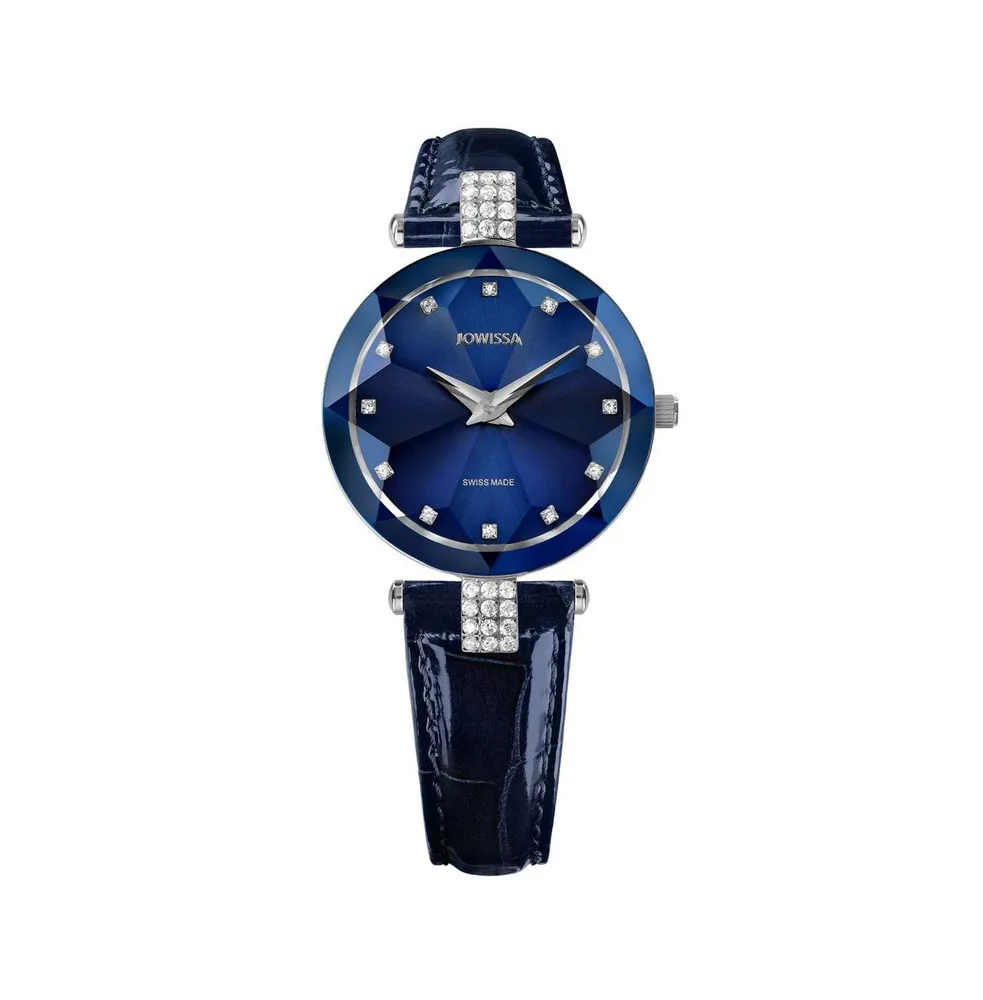 Facet Strass Swiss Ladies 30mm Watch - Blue Dial