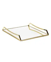 Classic Touch Square Mirror Tray with Handles