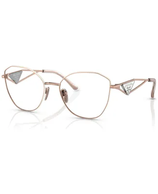 Prada Women's Irregular Eyeglasses, Pr 52ZV53-o - Pink Gold