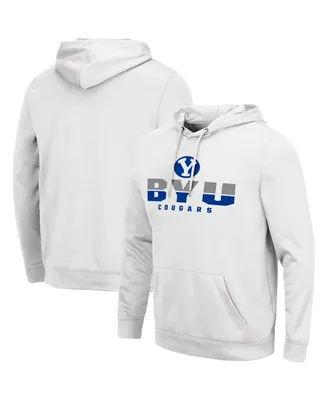 Men's Colosseum White Byu Cougars Lantern Pullover Hoodie