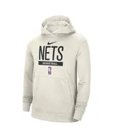 Men's Nike Cream Brooklyn Nets 2022/23 Spotlight On-Court Practice Performance Pullover Hoodie