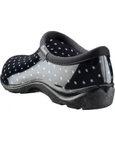 Sloggers Womens Rain and Garden Shoes, Black and White Polka-Dots, Size 6