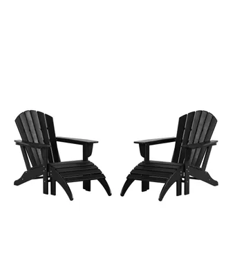 WestinTrends Adirondack Chair with Footrest Ottoman Set (Set of 2)