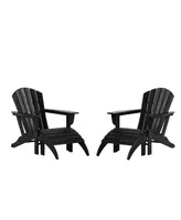 WestinTrends Adirondack Chair with Footrest Ottoman Set (Set of 2)