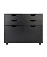 Winsome Halifax 26.3" Wood 2-Door 4-Drawer Wide Storage Cabinet