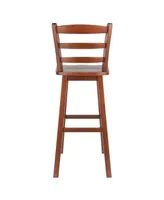 Winsome Scalera 43.68" Wood Ladder-Back Swivel Seat Bar Stool