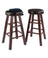 Winsome Maria 2-Piece Wood Cushion Seat Counter Stool Set