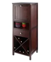 Winsome Brooke Jelly 47.44" Wood 4-Section Wine Storage Cupboard