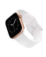 WITHit White Silicone Keeperless Band designed for Apple Watch 42mm (Series 10) & 38/40/41mm