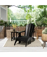 WestinTrends Adirondack Folding Chair with Ottoman and Side Table Set