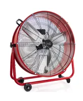 Vie Air 24 Inch Commercial Floor Drum Fan in Red