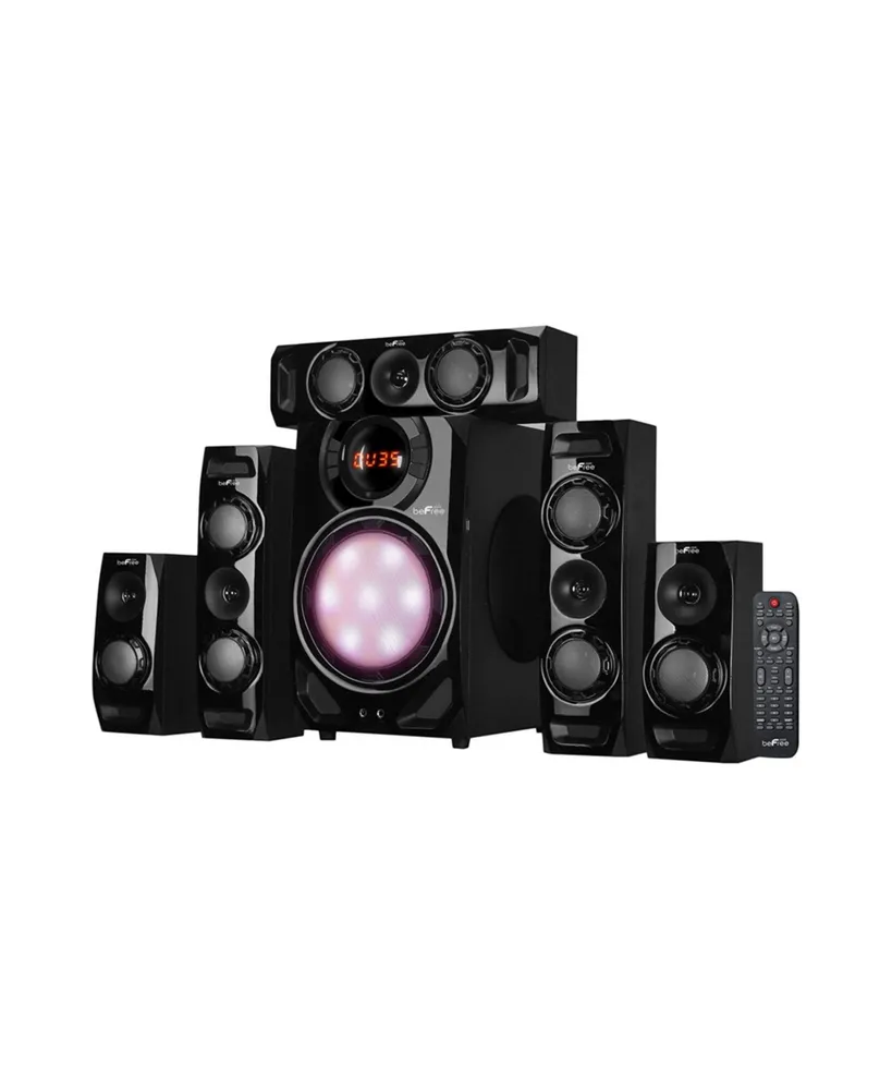 beFree Sound 5.1 Channel Surround Sound Bluetooth Speaker System in Black