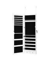 Costway Wall Door Mounted Mirror Jewelry Cabinet Organizer