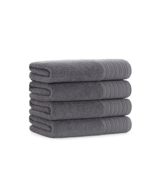 Aston and Arden Anatolia Turkish Hand Towels (4 Pack), 18x32, 600 Gsm, Woven Linen-Inspired Dobby, Ring Spun Combed Cotton, Low Twist