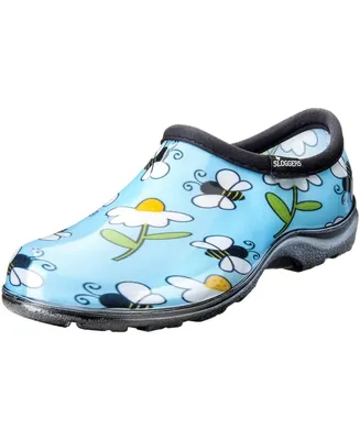Sloggers Womens Waterproof Comfort Shoes, Blue Bees Print, Size 6