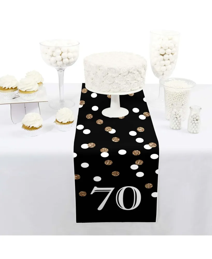 Adult 70th Birthday - Gold - Petite Party Paper Table Runner - 12 x 60 inches