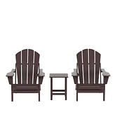 WestinTrends 3 Piece Set Outdoor Folding Adirondack Chairs with Side Table