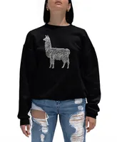 La Pop Art Women's Llama Mama Word Crewneck Sweatshirt