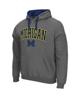 Men's Colosseum Charcoal Michigan Wolverines Big and Tall Arch Logo 2.0 Pullover Hoodie