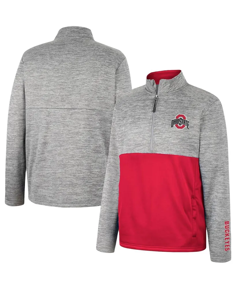 Men's Colosseum Gray Ohio State Buckeyes John Half-Zip Jacket