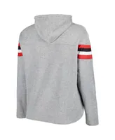 Women's Heather Gray, Scarlet Ohio State Buckeyes Plus Size Register Seam to Seam Pullover Hoodie