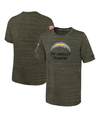 Big Boys Nike Olive Los Angeles Chargers 2022 Salute To Service Velocity T-shirt