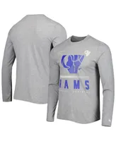 Men's New Era Heathered Gray Los Angeles Rams Combine Authentic Red Zone Long Sleeve T-shirt