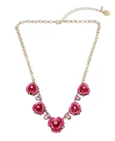 Betsey Johnson Rose Bib Necklace