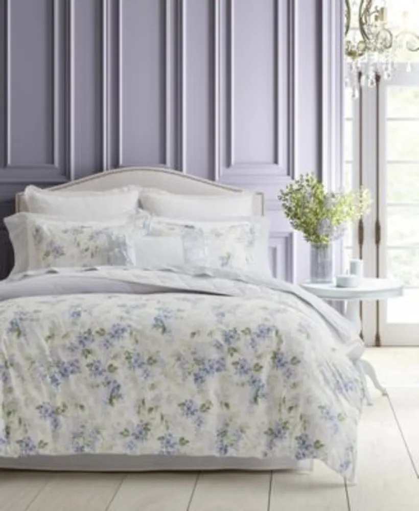 Closeout Laura Ashley Wisteria Faux Velour Duvet Cover Set