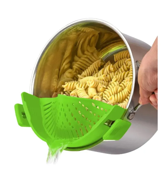  Grey Silicone Pot Strainer and Pasta Strainer