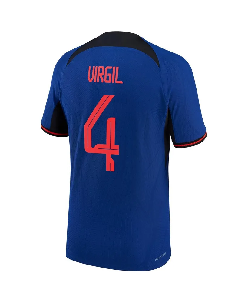 Men's Nike Virgil Van Dijk Blue Netherlands National Team 2022/23 Away Vapor Match Authentic Player Jersey