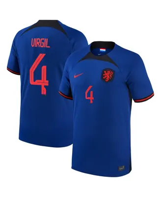 Men's Nike Virgil Van Dijk Blue Netherlands National Team 2022/23 Away Breathe Stadium Replica Player Jersey