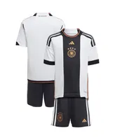 Toddler Boys and Girls adidas White and Black Germany National Team 2022/23 Home Mini Kit