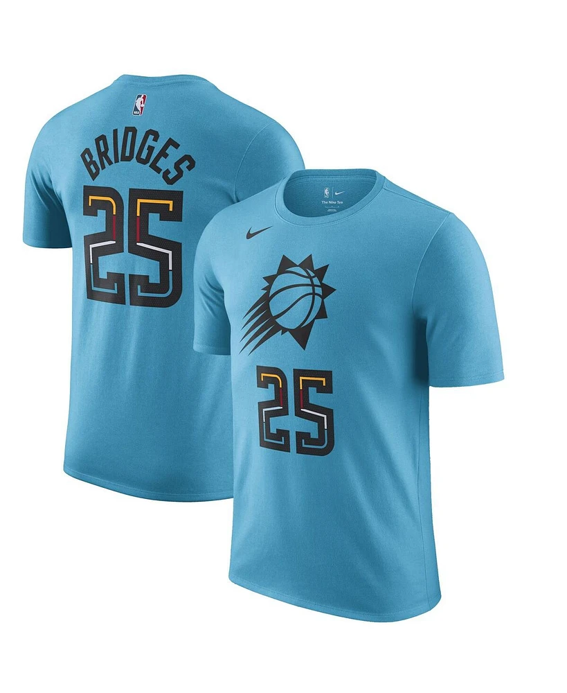 Men's Nike Mikal Bridges Turquoise Phoenix Suns 2022/23 City Edition Name and Number T-shirt