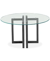 Emila 54" Round Glass Mix and Match Dining Table, Created for Macy's