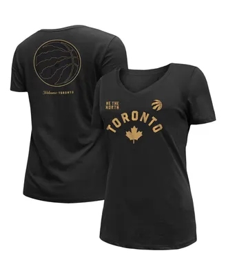 Women's New Era Black Toronto Raptors 2022/23 City Edition V-Neck T-shirt