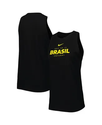 Women's Nike Black Brazil National Team Lockup Tomboy Performance Tank Top