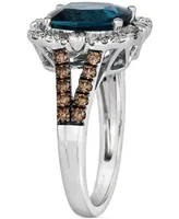 Le Vian Deep Sea Blue Topaz (3 ct. t.w.) & Diamond (5/8 ct. t.w.) Ring in 14k White Gold